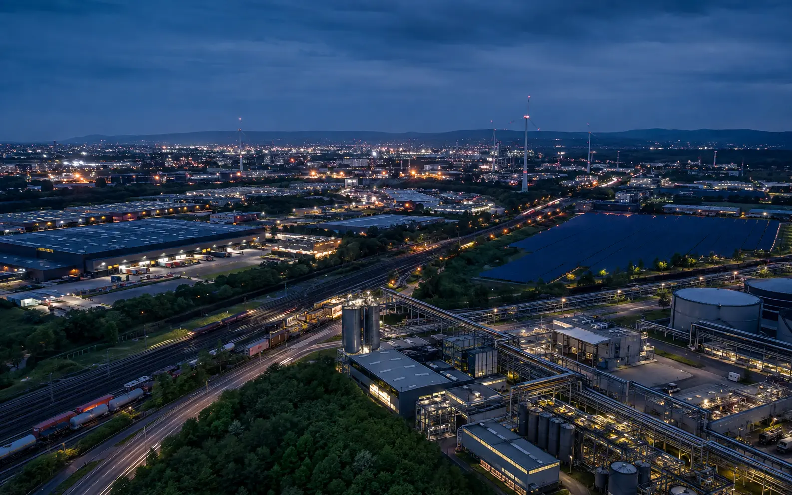 Moderner europäischer Industrie- und Infrastrukturstandort